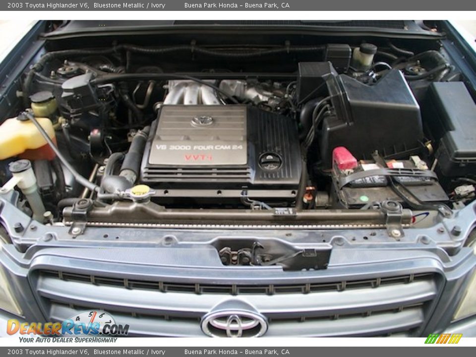 2003 Toyota Highlander V6 Bluestone Metallic / Ivory Photo #29