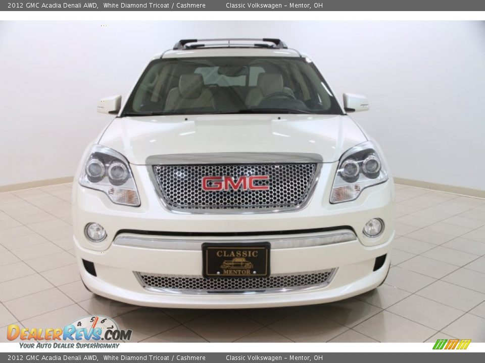 2012 GMC Acadia Denali AWD White Diamond Tricoat / Cashmere Photo #2