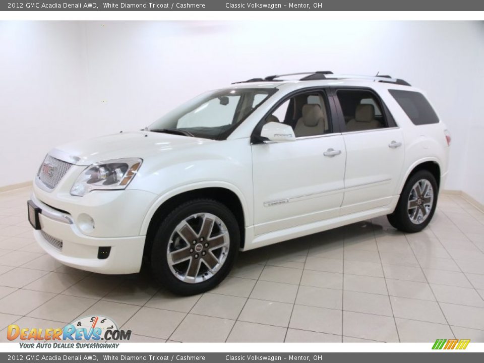 2012 GMC Acadia Denali AWD White Diamond Tricoat / Cashmere Photo #3