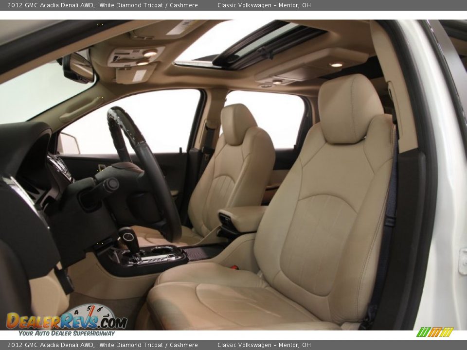 2012 GMC Acadia Denali AWD White Diamond Tricoat / Cashmere Photo #5