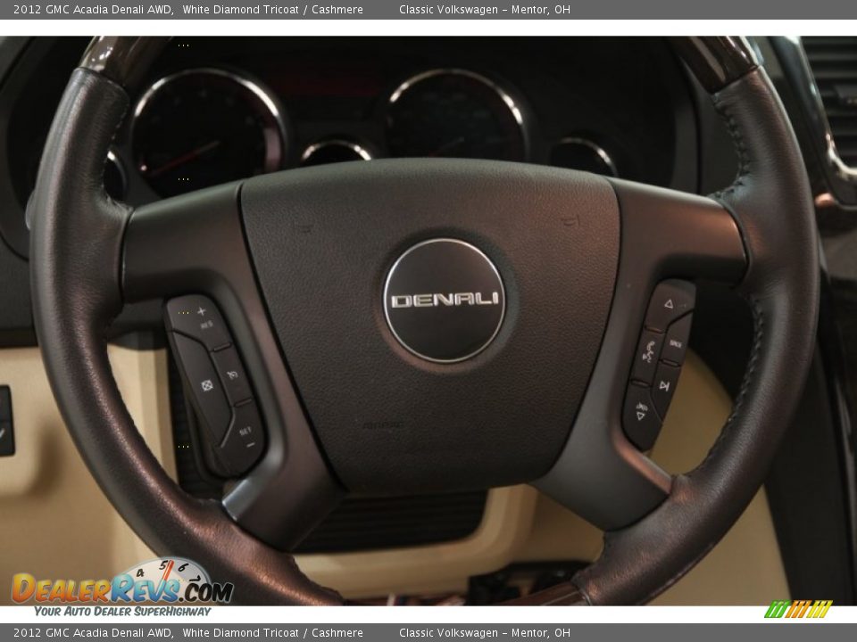 2012 GMC Acadia Denali AWD White Diamond Tricoat / Cashmere Photo #6