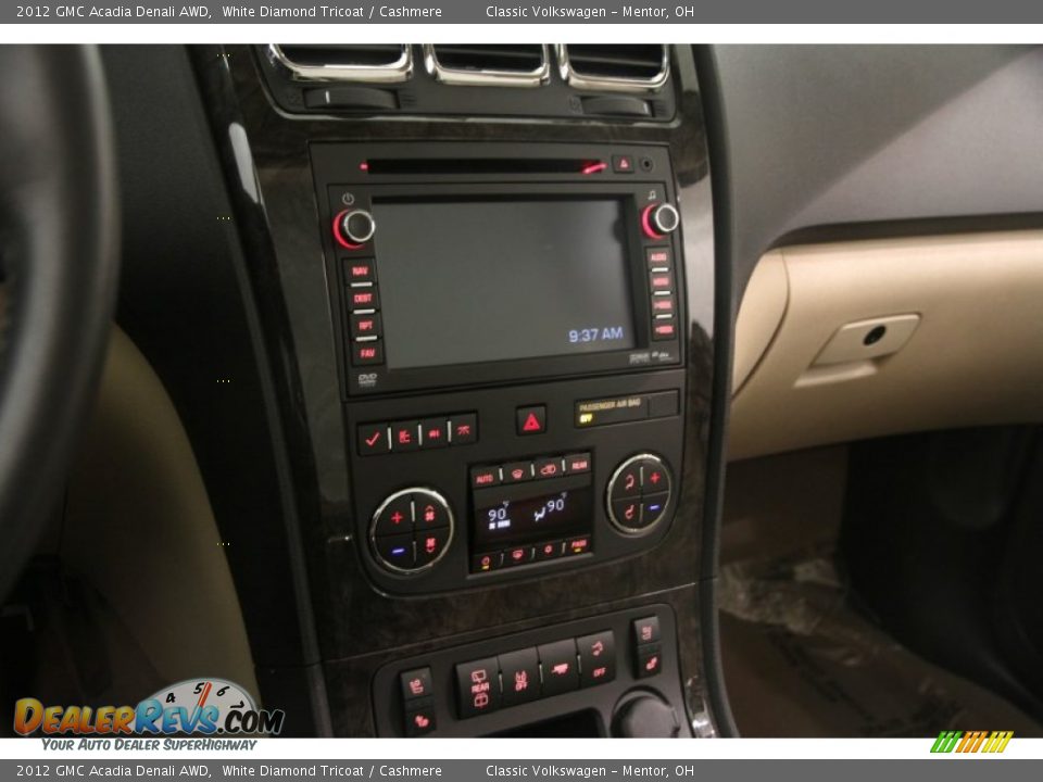 2012 GMC Acadia Denali AWD White Diamond Tricoat / Cashmere Photo #9