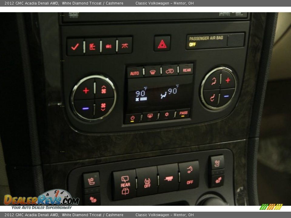 2012 GMC Acadia Denali AWD White Diamond Tricoat / Cashmere Photo #10