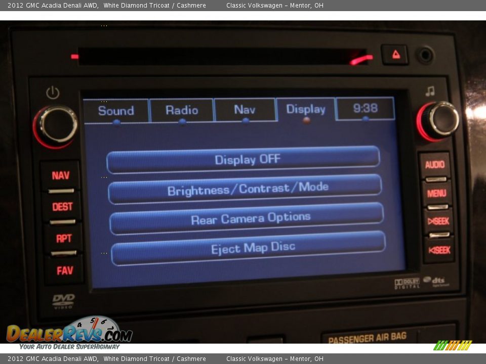 2012 GMC Acadia Denali AWD White Diamond Tricoat / Cashmere Photo #13