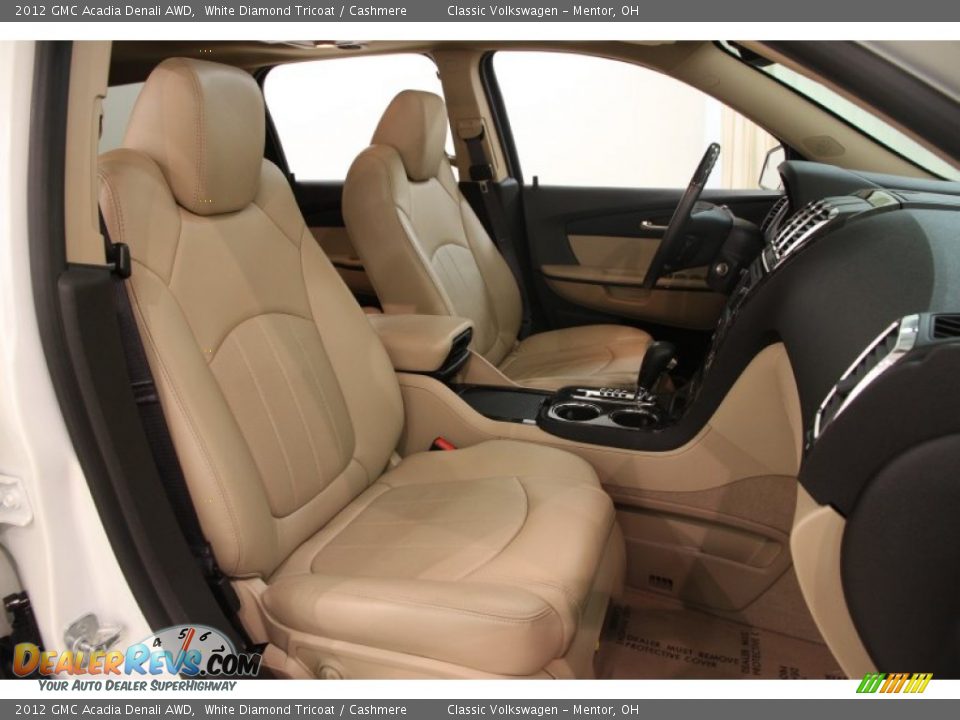 2012 GMC Acadia Denali AWD White Diamond Tricoat / Cashmere Photo #16