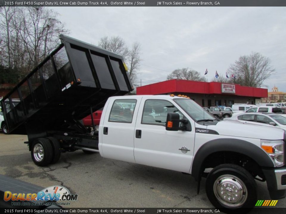 2015 Ford F450 Super Duty XL Crew Cab Dump Truck 4x4 Oxford White / Steel Photo #6