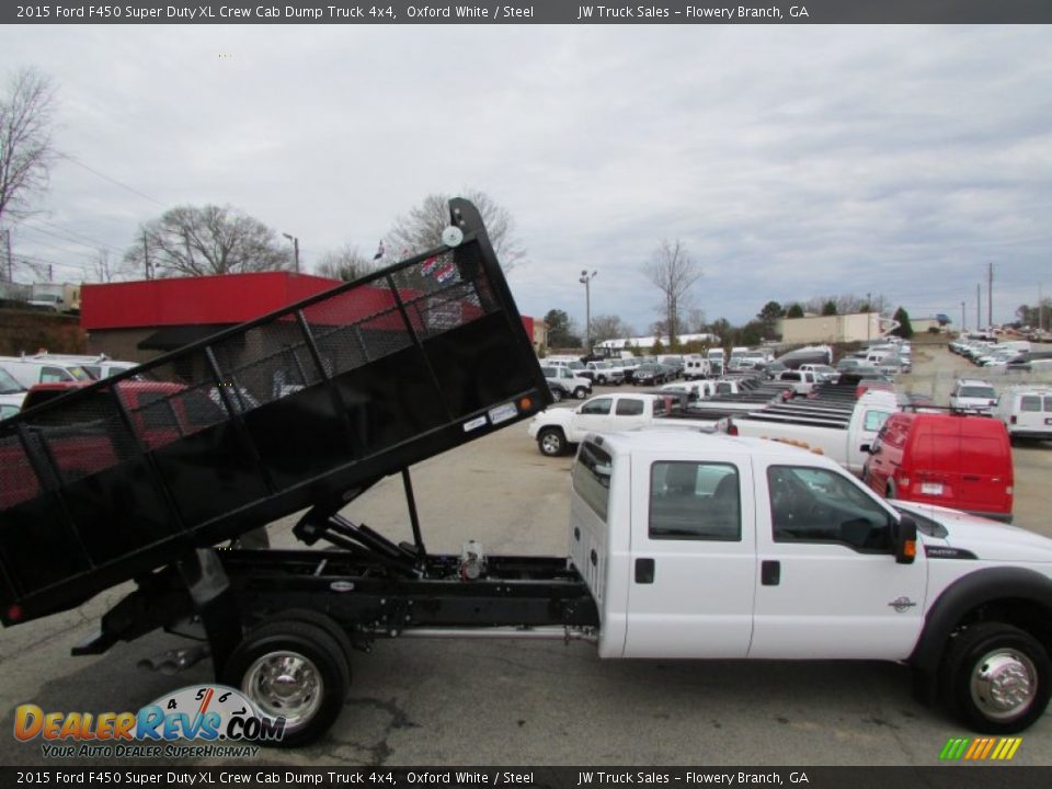 2015 Ford F450 Super Duty XL Crew Cab Dump Truck 4x4 Oxford White / Steel Photo #7