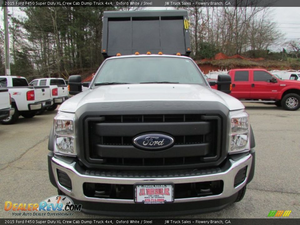 2015 Ford F450 Super Duty XL Crew Cab Dump Truck 4x4 Oxford White / Steel Photo #12