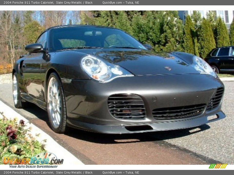 2004 Porsche 911 Turbo Cabriolet Slate Grey Metallic / Black Photo #3
