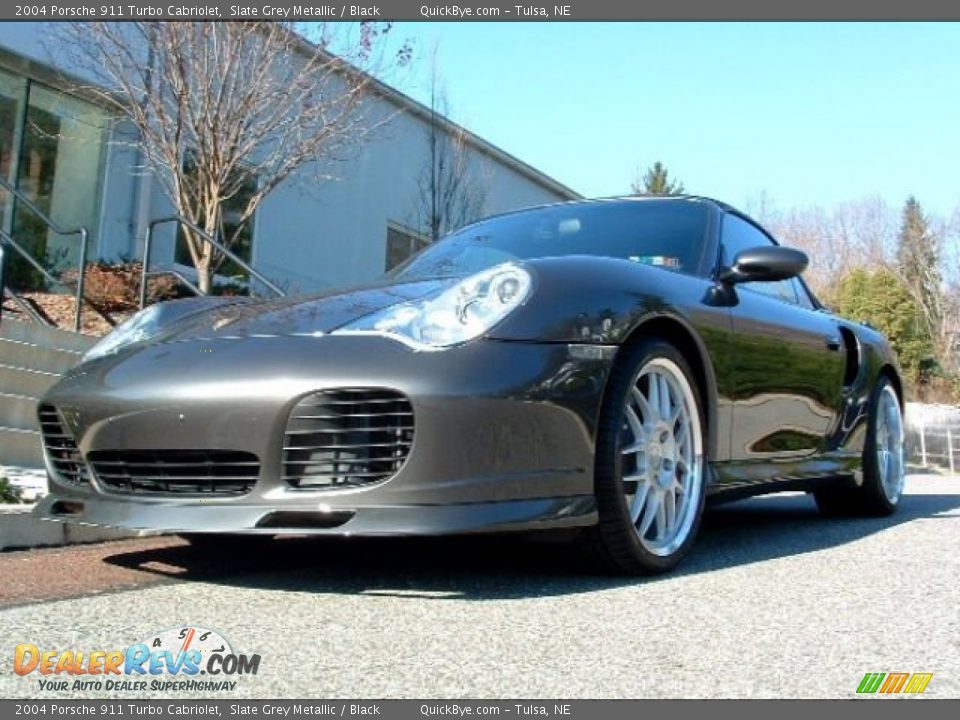 2004 Porsche 911 Turbo Cabriolet Slate Grey Metallic / Black Photo #7