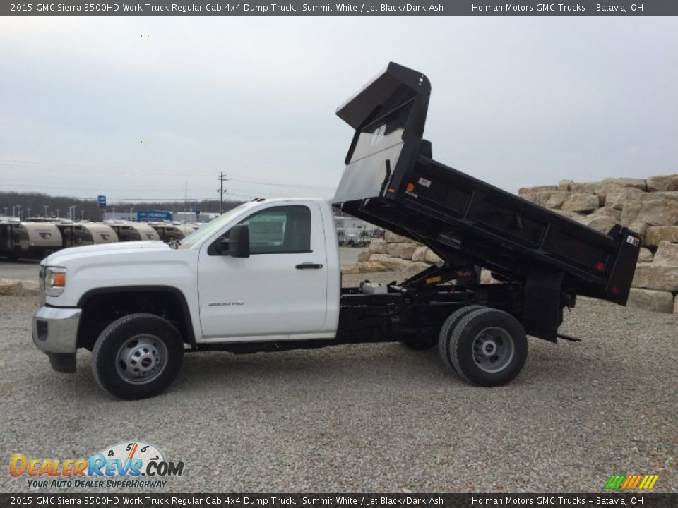 2015 GMC Sierra 3500HD Work Truck Regular Cab 4x4 Dump Truck Summit White / Jet Black/Dark Ash Photo #3