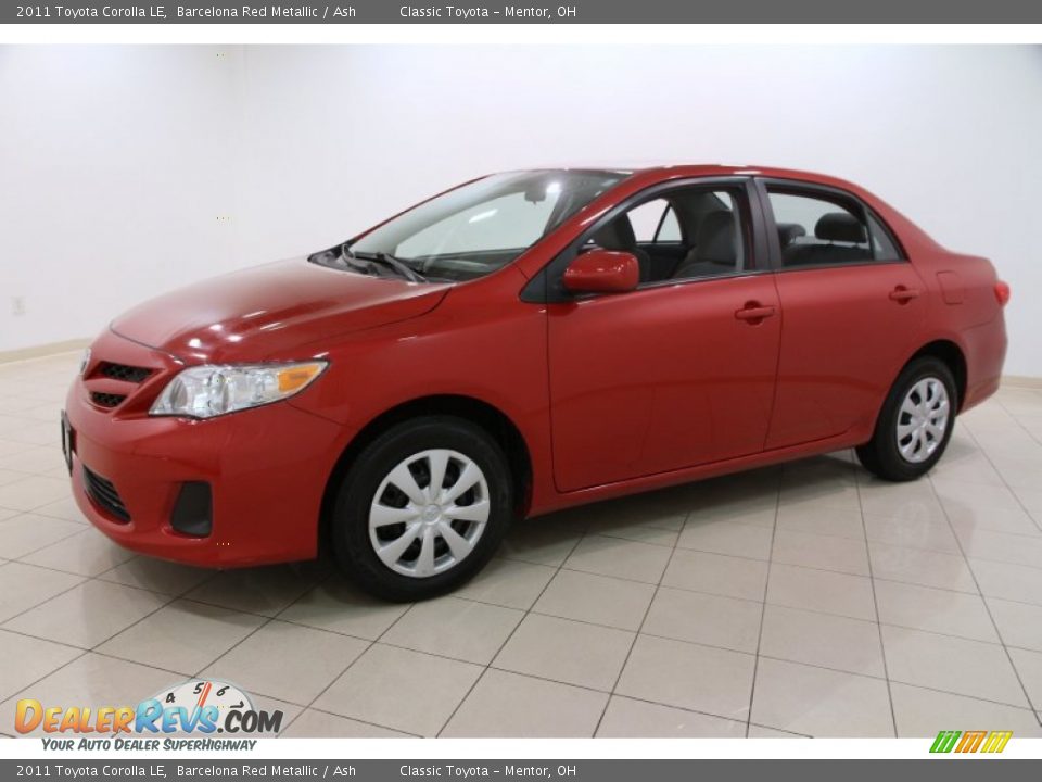 2011 Toyota Corolla LE Barcelona Red Metallic / Ash Photo #3