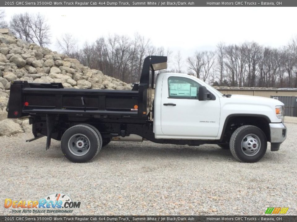 2015 GMC Sierra 3500HD Work Truck Regular Cab 4x4 Dump Truck Summit White / Jet Black/Dark Ash Photo #25