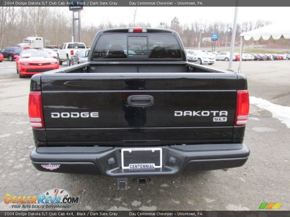 2004 Dodge Dakota SLT Club Cab 4x4 Black / Dark Slate Gray Photo #5