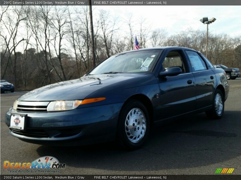 2002 Saturn L Series L100 Sedan Medium Blue / Gray Photo #1