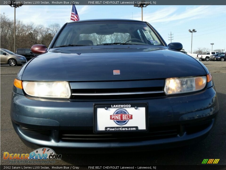 2002 Saturn L Series L100 Sedan Medium Blue / Gray Photo #2