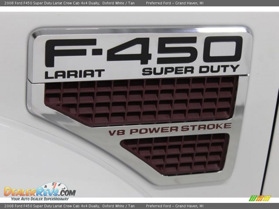 2008 Ford F450 Super Duty Lariat Crew Cab 4x4 Dually Oxford White / Tan Photo #6