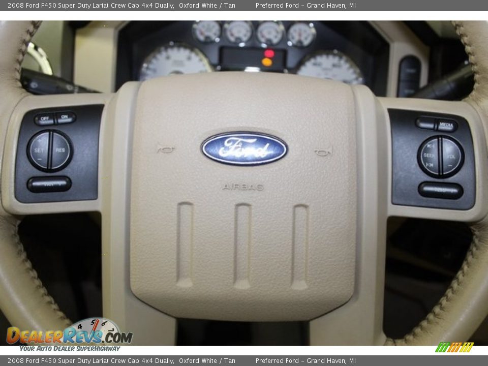 2008 Ford F450 Super Duty Lariat Crew Cab 4x4 Dually Oxford White / Tan Photo #22