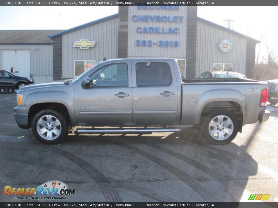 2007 GMC Sierra 1500 SLT Crew Cab 4x4 Steel Gray Metallic / Ebony Black Photo #1