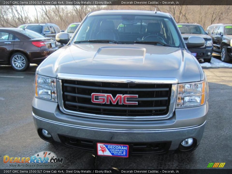 2007 GMC Sierra 1500 SLT Crew Cab 4x4 Steel Gray Metallic / Ebony Black Photo #2