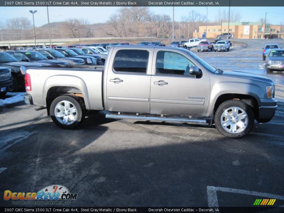 2007 GMC Sierra 1500 SLT Crew Cab 4x4 Steel Gray Metallic / Ebony Black Photo #3