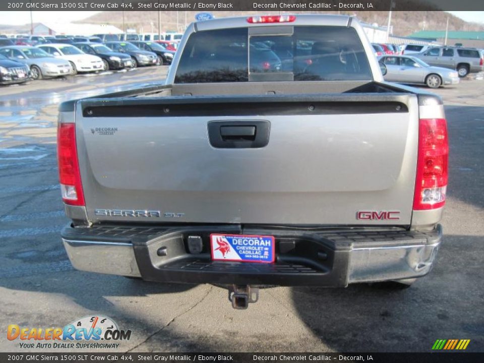 2007 GMC Sierra 1500 SLT Crew Cab 4x4 Steel Gray Metallic / Ebony Black Photo #4