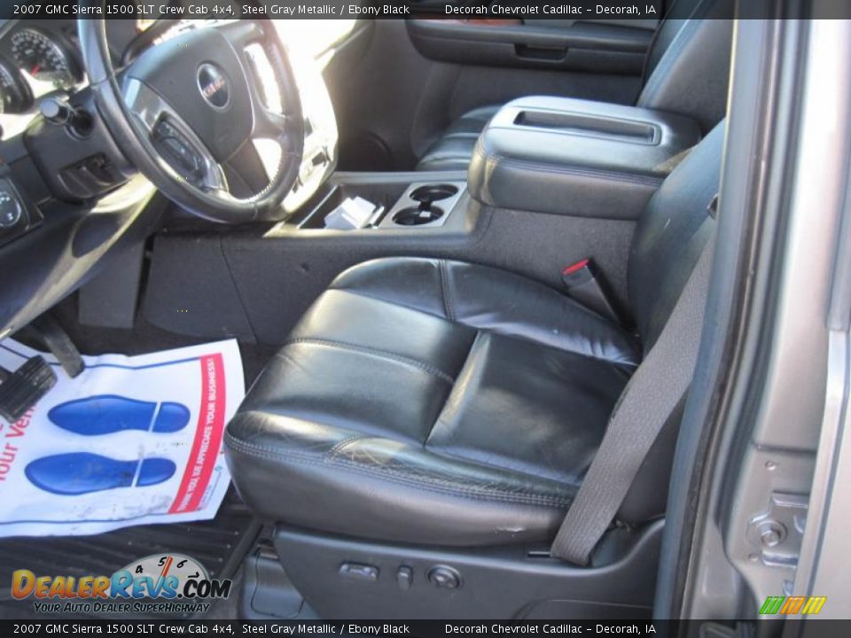 2007 GMC Sierra 1500 SLT Crew Cab 4x4 Steel Gray Metallic / Ebony Black Photo #11