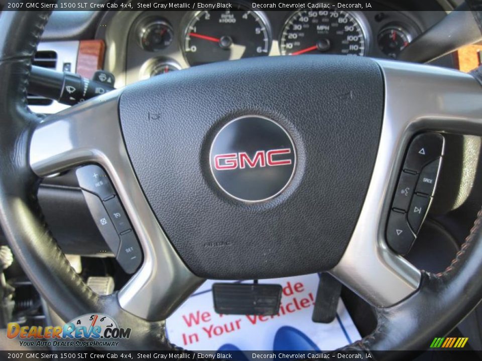 2007 GMC Sierra 1500 SLT Crew Cab 4x4 Steel Gray Metallic / Ebony Black Photo #13