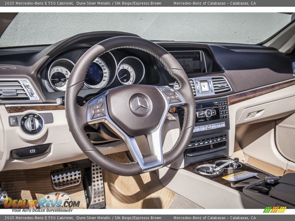 2015 Mercedes-Benz E 550 Cabriolet Dune Silver Metallic / Silk Beige/Espresso Brown Photo #5