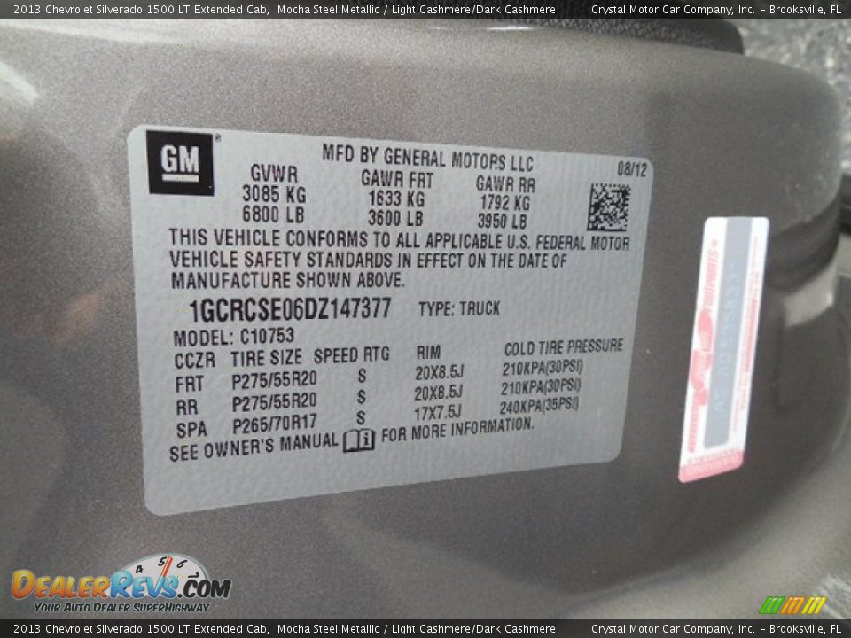 2013 Chevrolet Silverado 1500 LT Extended Cab Mocha Steel Metallic / Light Cashmere/Dark Cashmere Photo #22