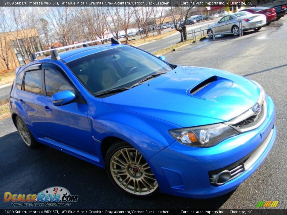 2009 Subaru Impreza WRX STi WR Blue Mica / Graphite Gray Alcantara/Carbon Black Leather Photo #3