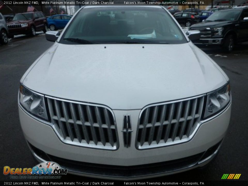 2012 Lincoln MKZ FWD White Platinum Metallic Tri-Coat / Dark Charcoal Photo #11