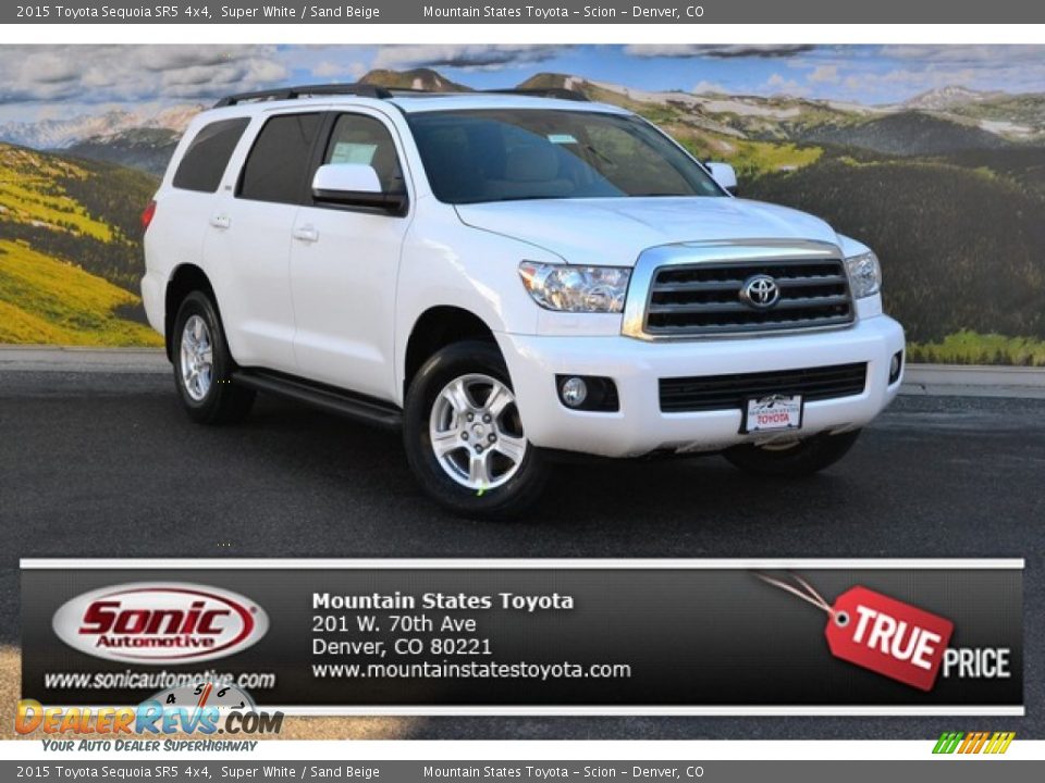 2015 Toyota Sequoia SR5 4x4 Super White / Sand Beige Photo #1