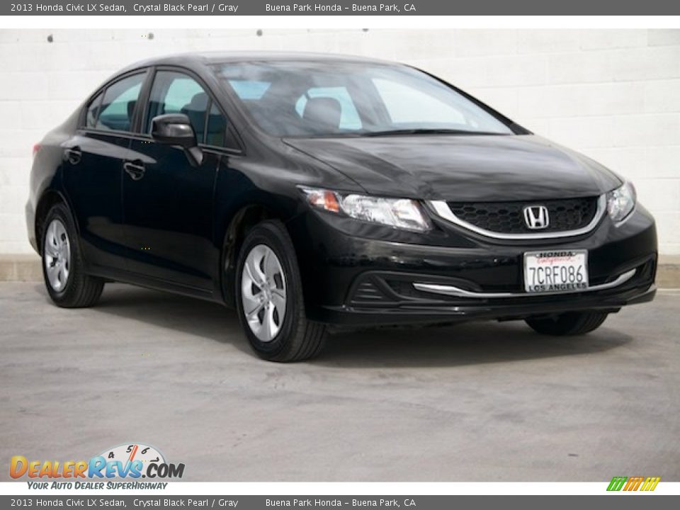 2013 Honda Civic LX Sedan Crystal Black Pearl / Gray Photo #1