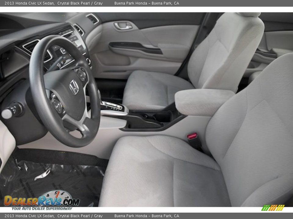 2013 Honda Civic LX Sedan Crystal Black Pearl / Gray Photo #3