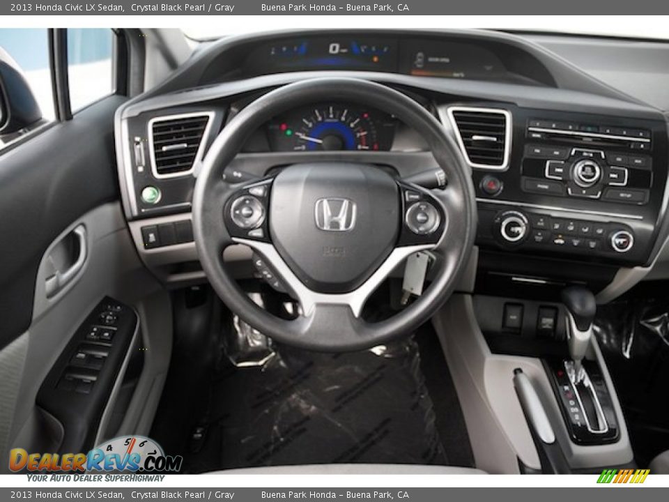 2013 Honda Civic LX Sedan Crystal Black Pearl / Gray Photo #5