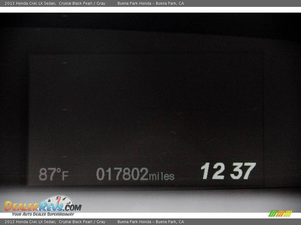 2013 Honda Civic LX Sedan Crystal Black Pearl / Gray Photo #6