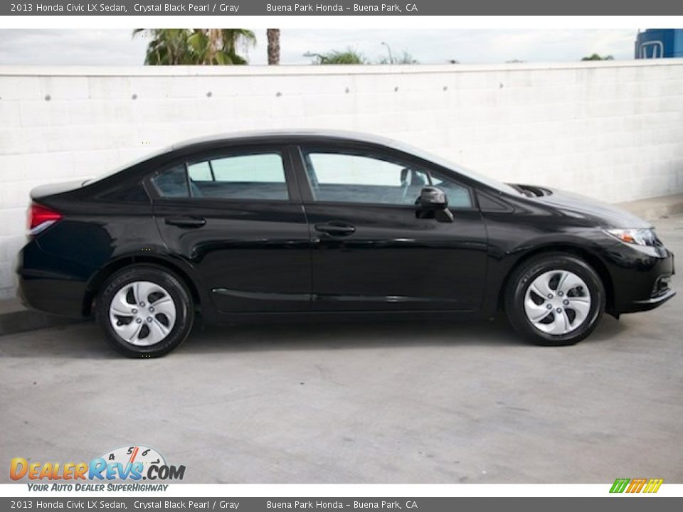 2013 Honda Civic LX Sedan Crystal Black Pearl / Gray Photo #8