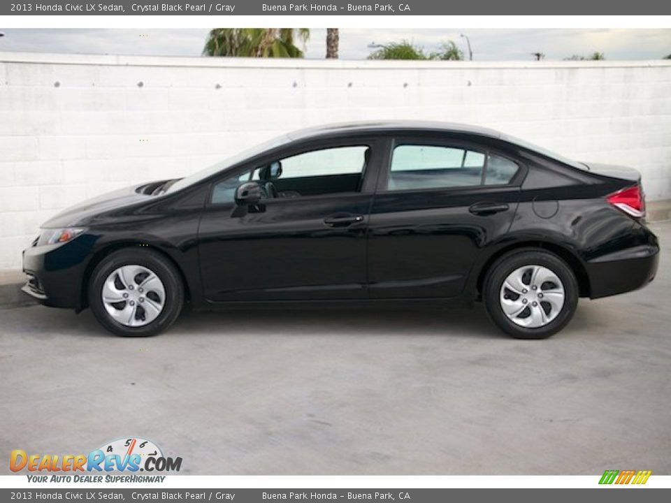 2013 Honda Civic LX Sedan Crystal Black Pearl / Gray Photo #10