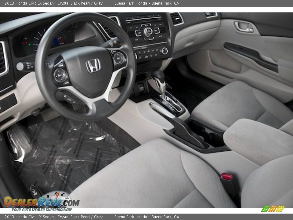2013 Honda Civic LX Sedan Crystal Black Pearl / Gray Photo #11