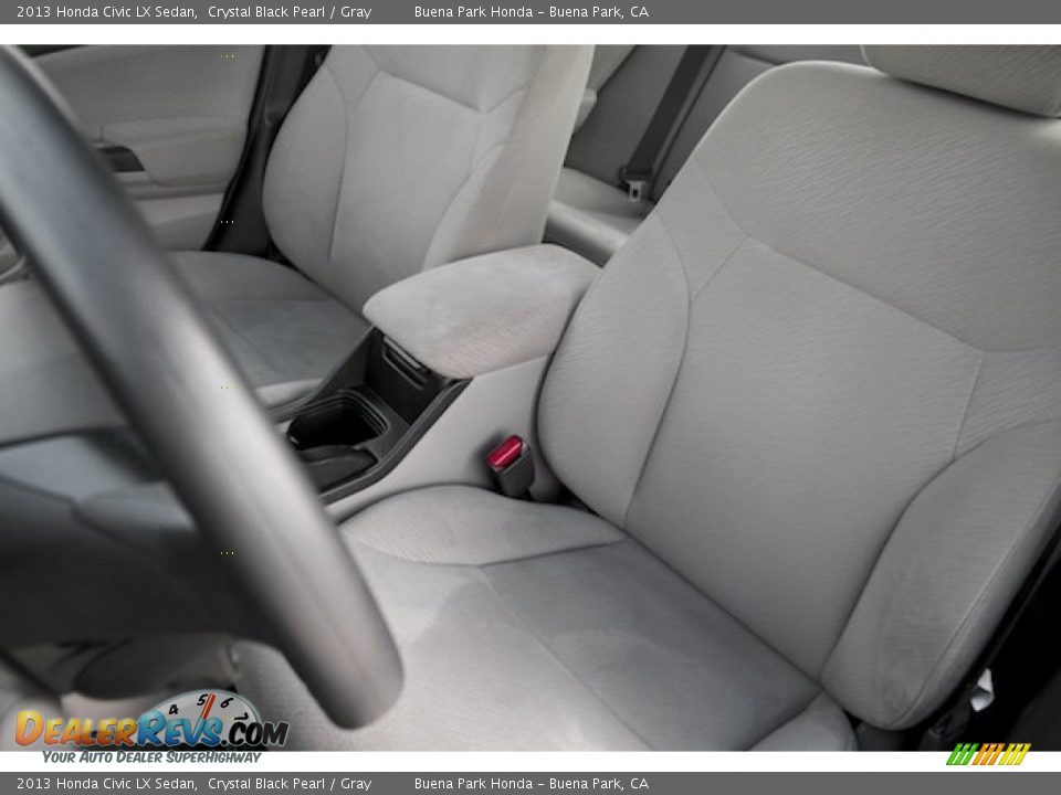 2013 Honda Civic LX Sedan Crystal Black Pearl / Gray Photo #12