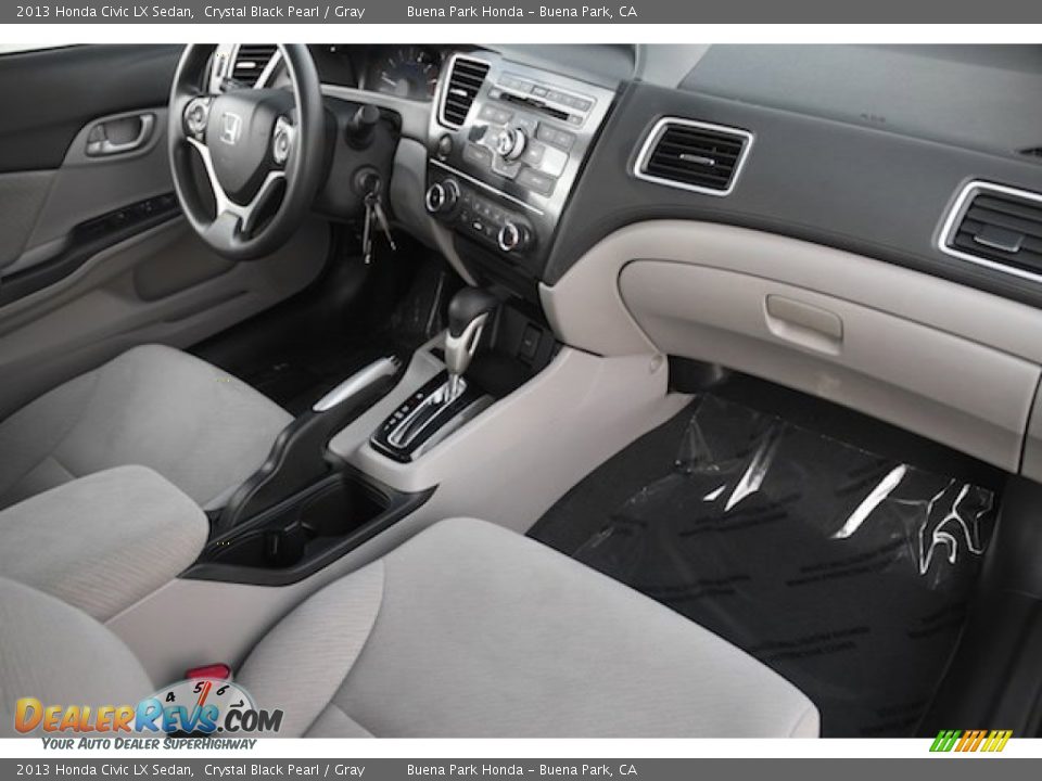 2013 Honda Civic LX Sedan Crystal Black Pearl / Gray Photo #19