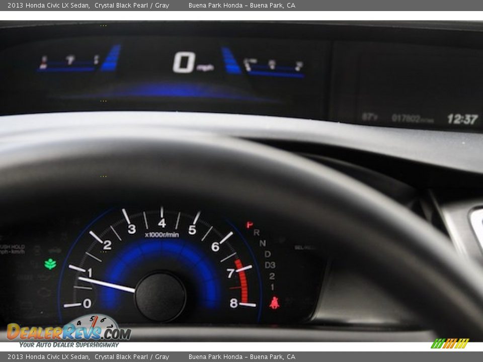 2013 Honda Civic LX Sedan Crystal Black Pearl / Gray Photo #21