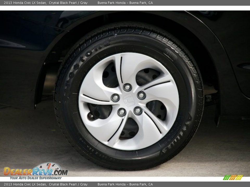 2013 Honda Civic LX Sedan Crystal Black Pearl / Gray Photo #28