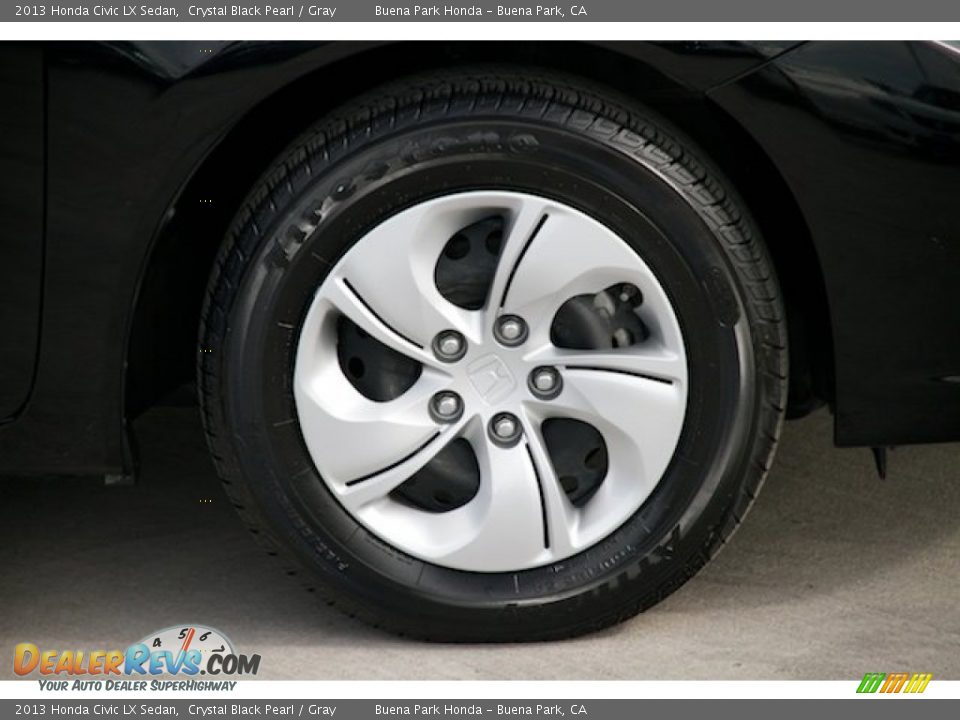 2013 Honda Civic LX Sedan Crystal Black Pearl / Gray Photo #29