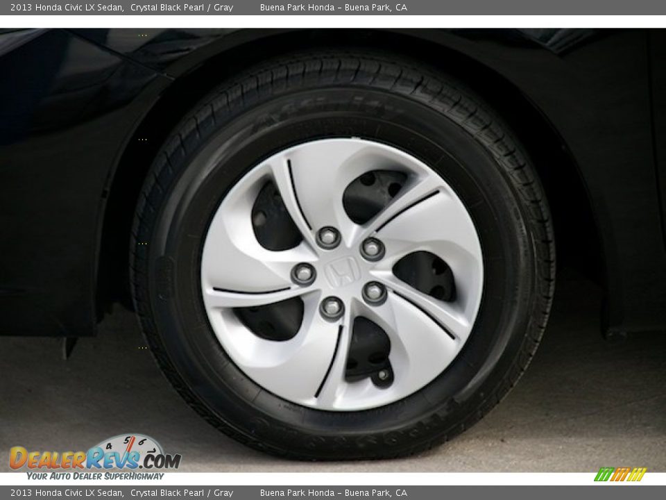 2013 Honda Civic LX Sedan Crystal Black Pearl / Gray Photo #30