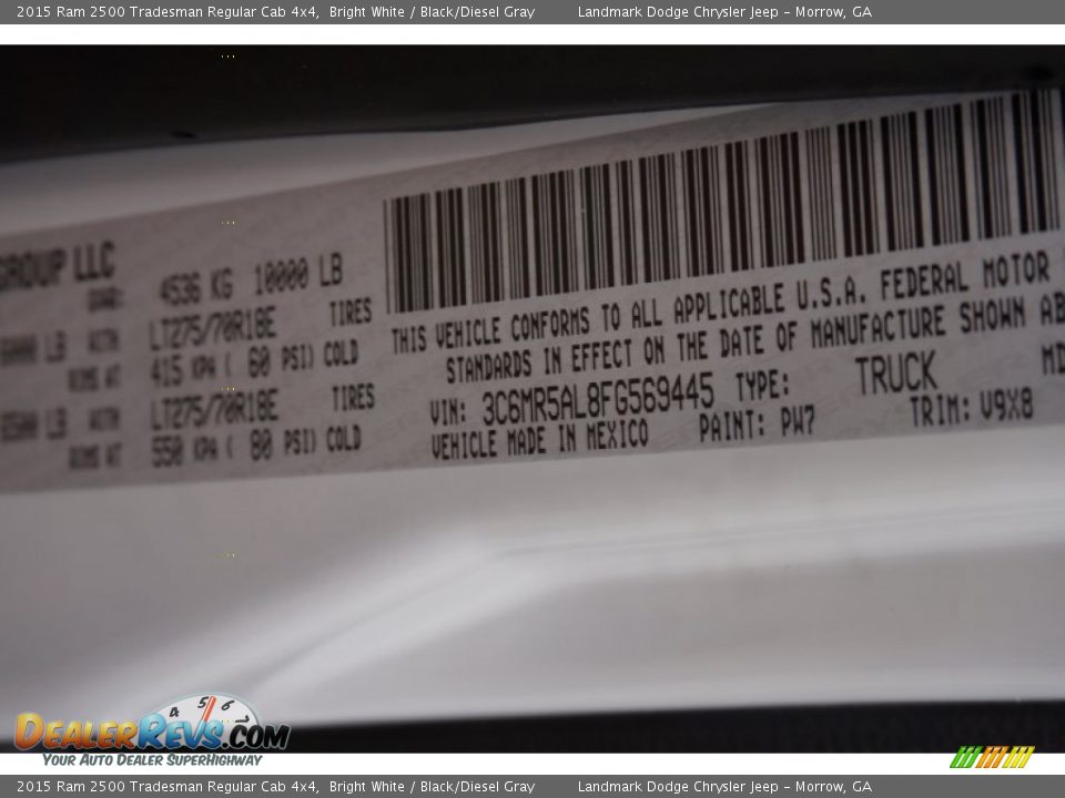 2015 Ram 2500 Tradesman Regular Cab 4x4 Bright White / Black/Diesel Gray Photo #10