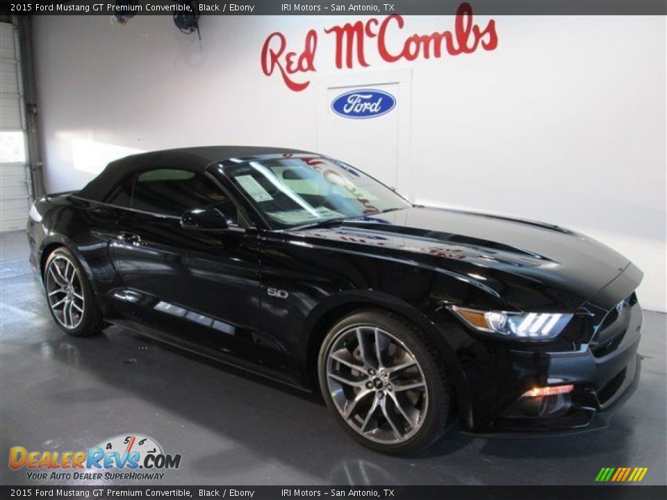 2015 Ford Mustang GT Premium Convertible Black / Ebony Photo #21