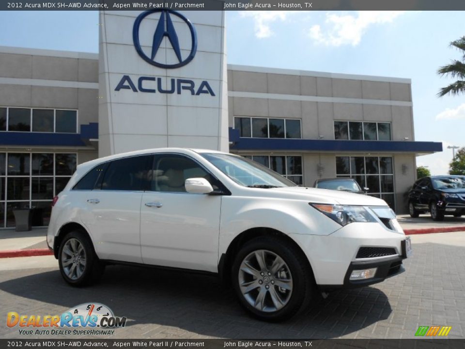 2012 Acura MDX SH-AWD Advance Aspen White Pearl II / Parchment Photo #1