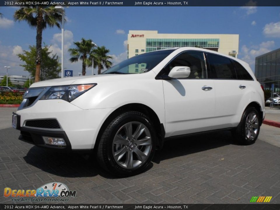 2012 Acura MDX SH-AWD Advance Aspen White Pearl II / Parchment Photo #3
